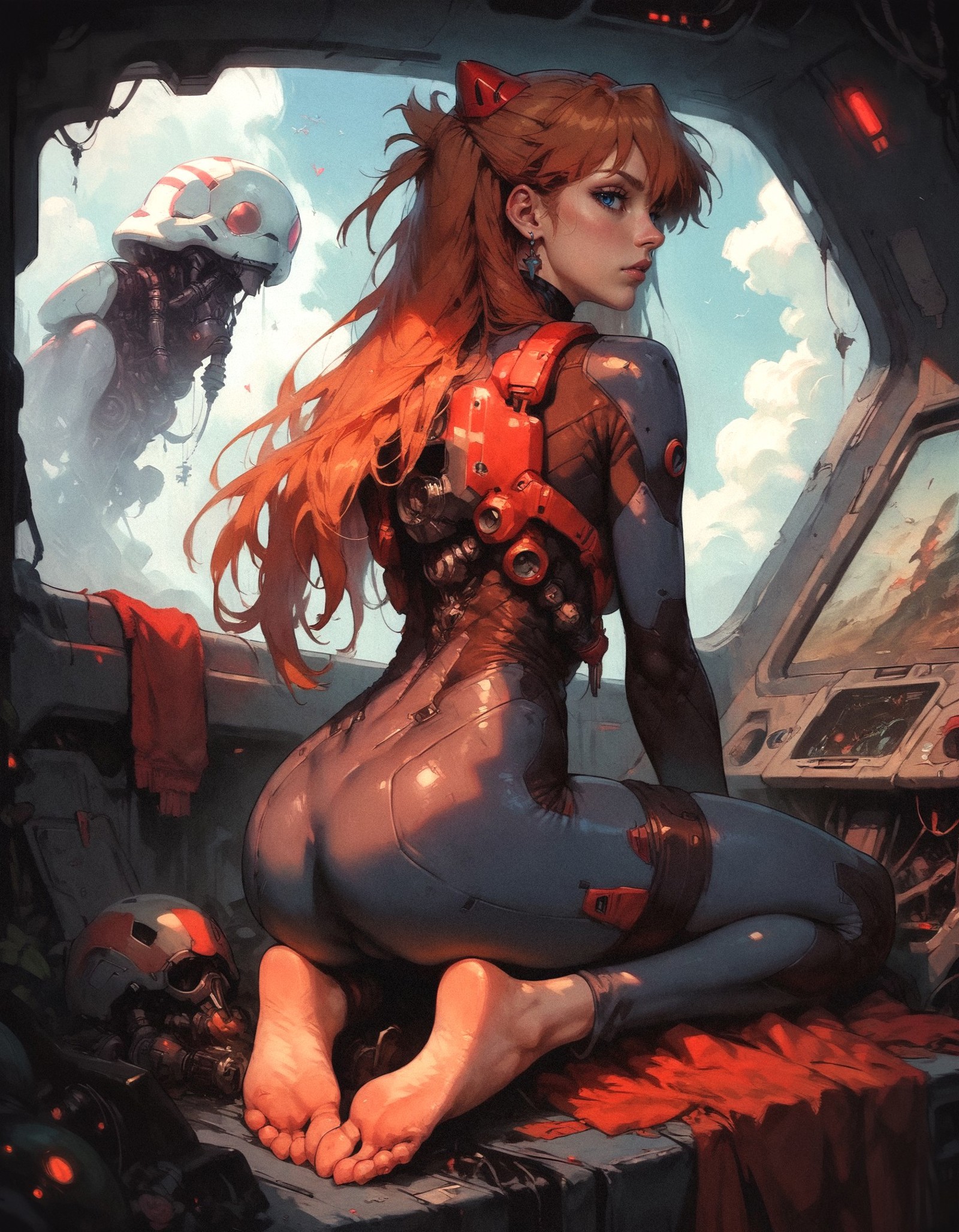 AI绘画StableDiffusion带信息样图（civitai.com网站精选）-跪坐在地上的女战士