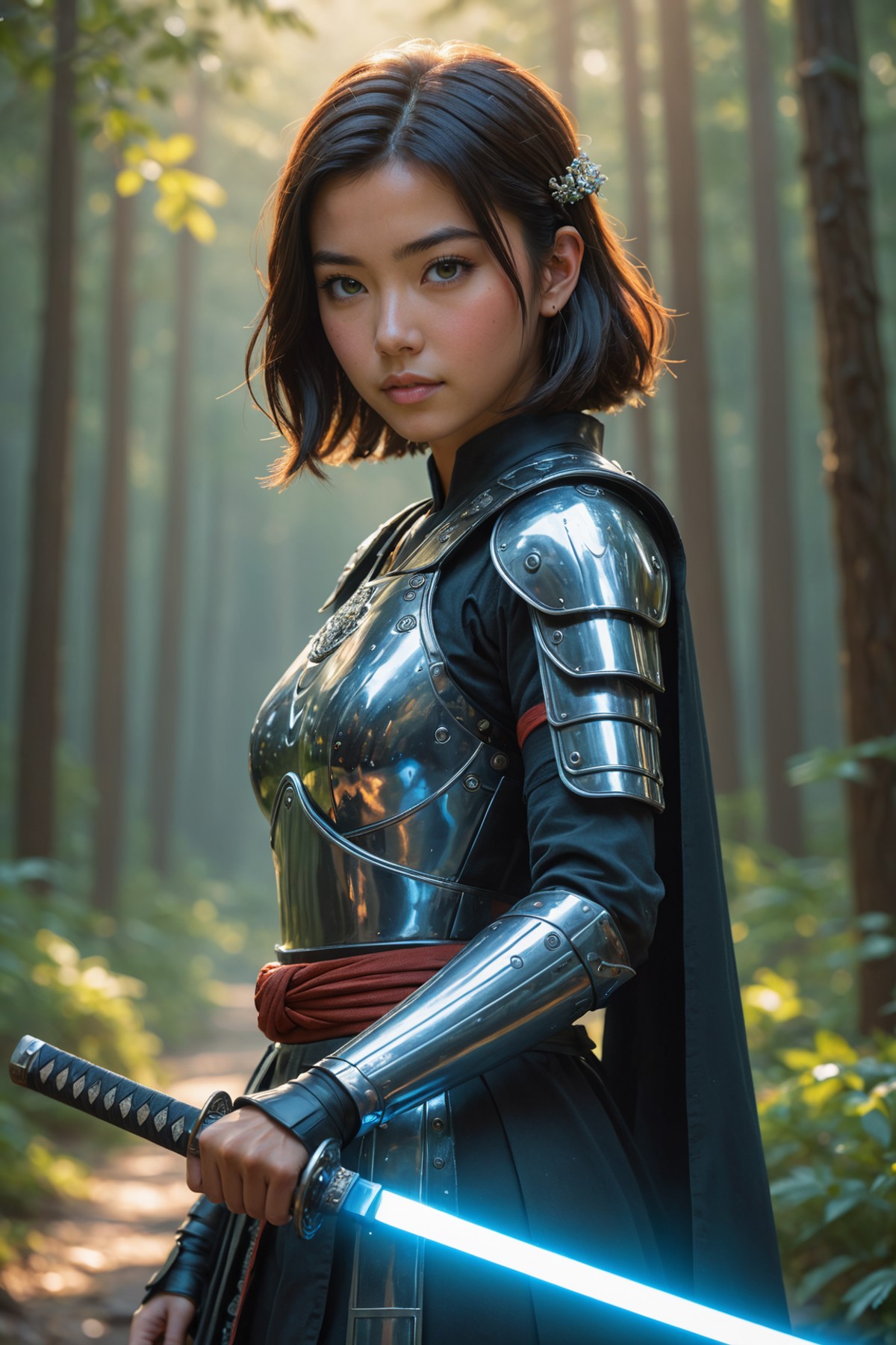 AI绘画StableDiffusion带信息样图（civitai.com网站精选）-森林中的女武士