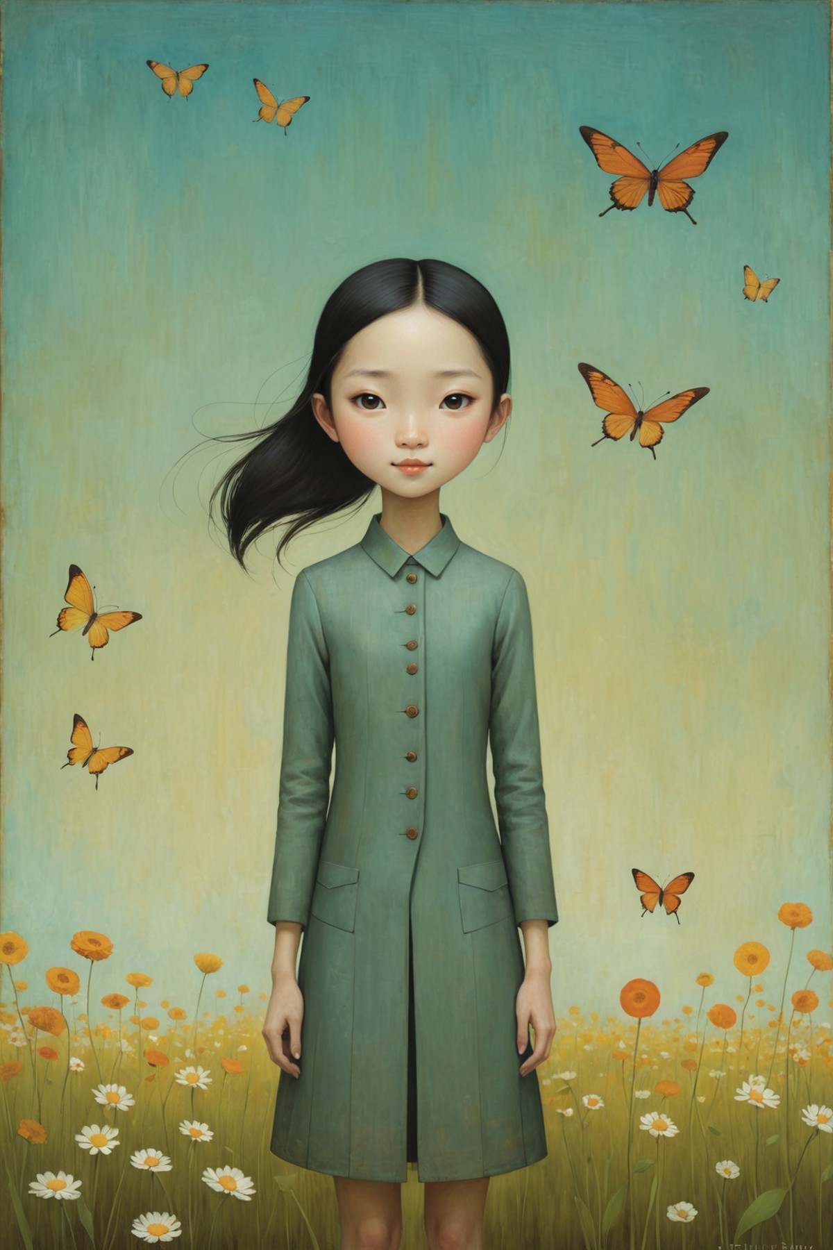 AI绘画StableDiffusion带信息样图（civitai.com网站精选）-花丛中的圆脸女孩