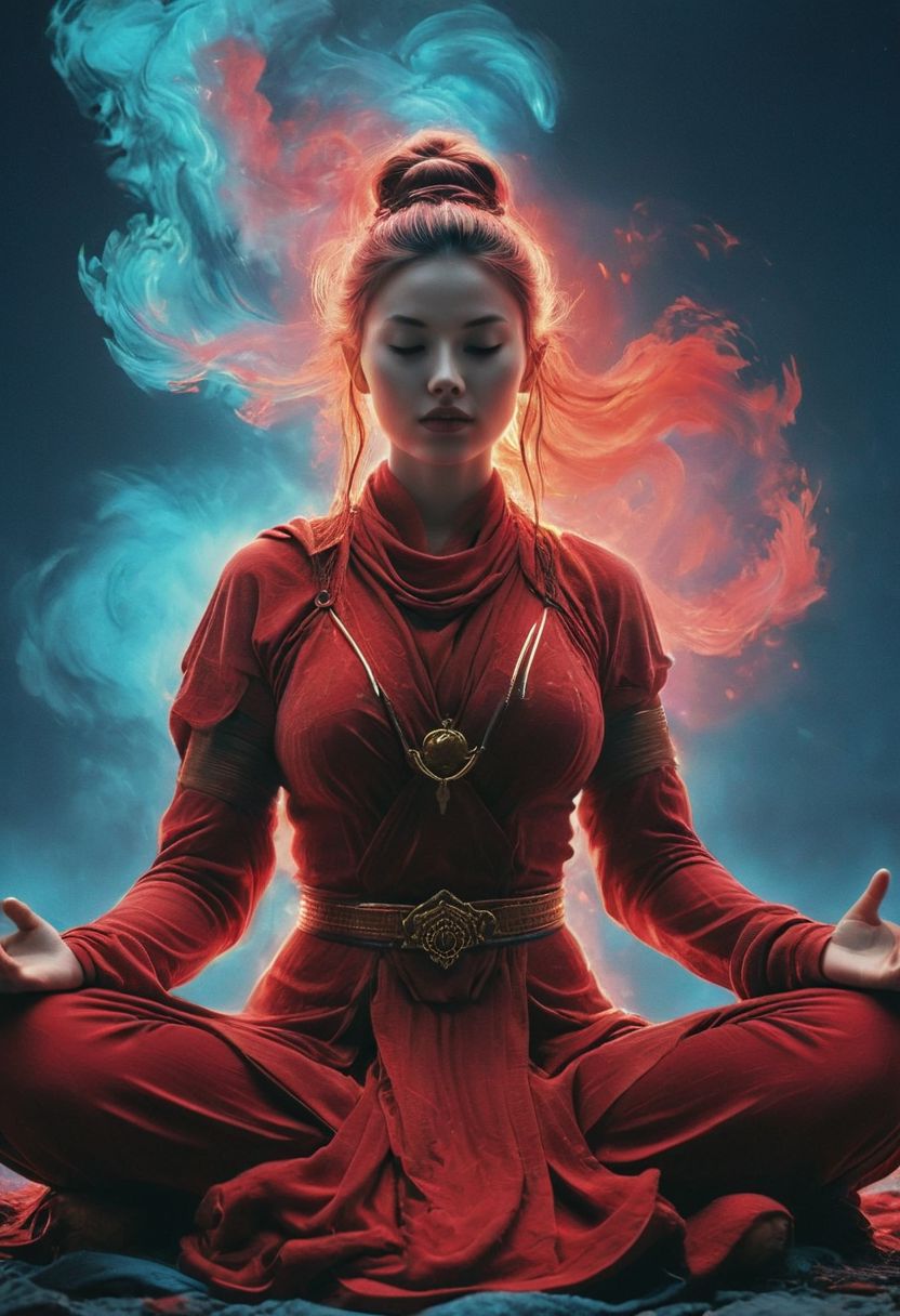 AI绘画StableDiffusion带信息样图（civitai.com网站精选）-打坐冥想的少女