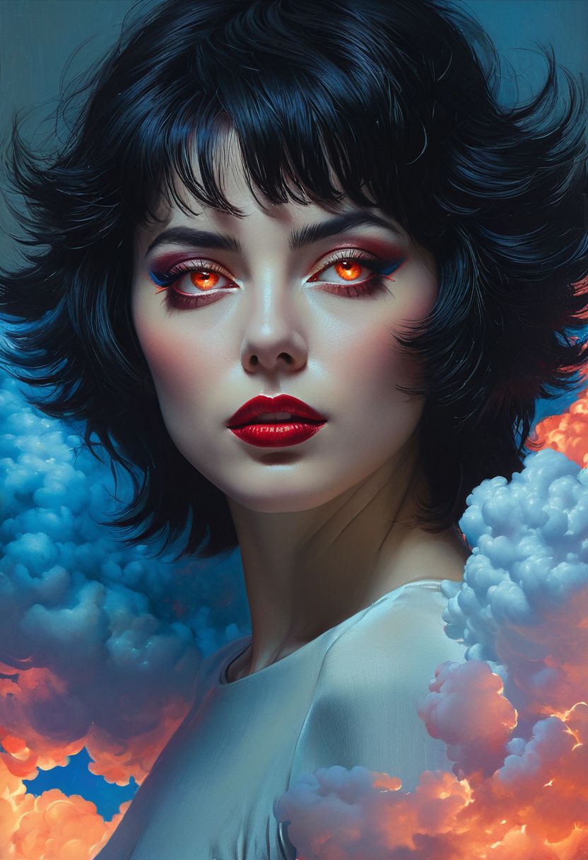 AI绘画StableDiffusion带信息样图（civitai.com网站精选）-红眼美女