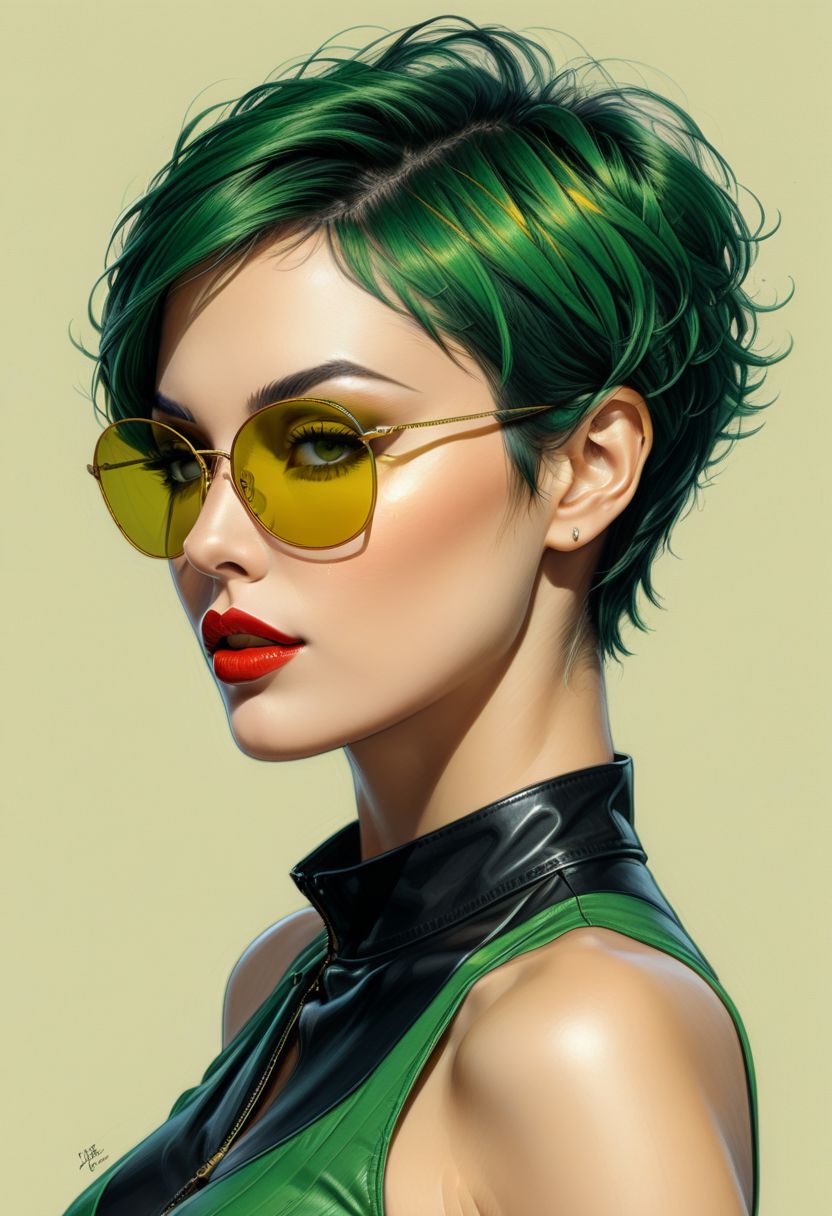 AI绘画StableDiffusion带信息样图（civitai.com网站精选）-短发眼镜妹子