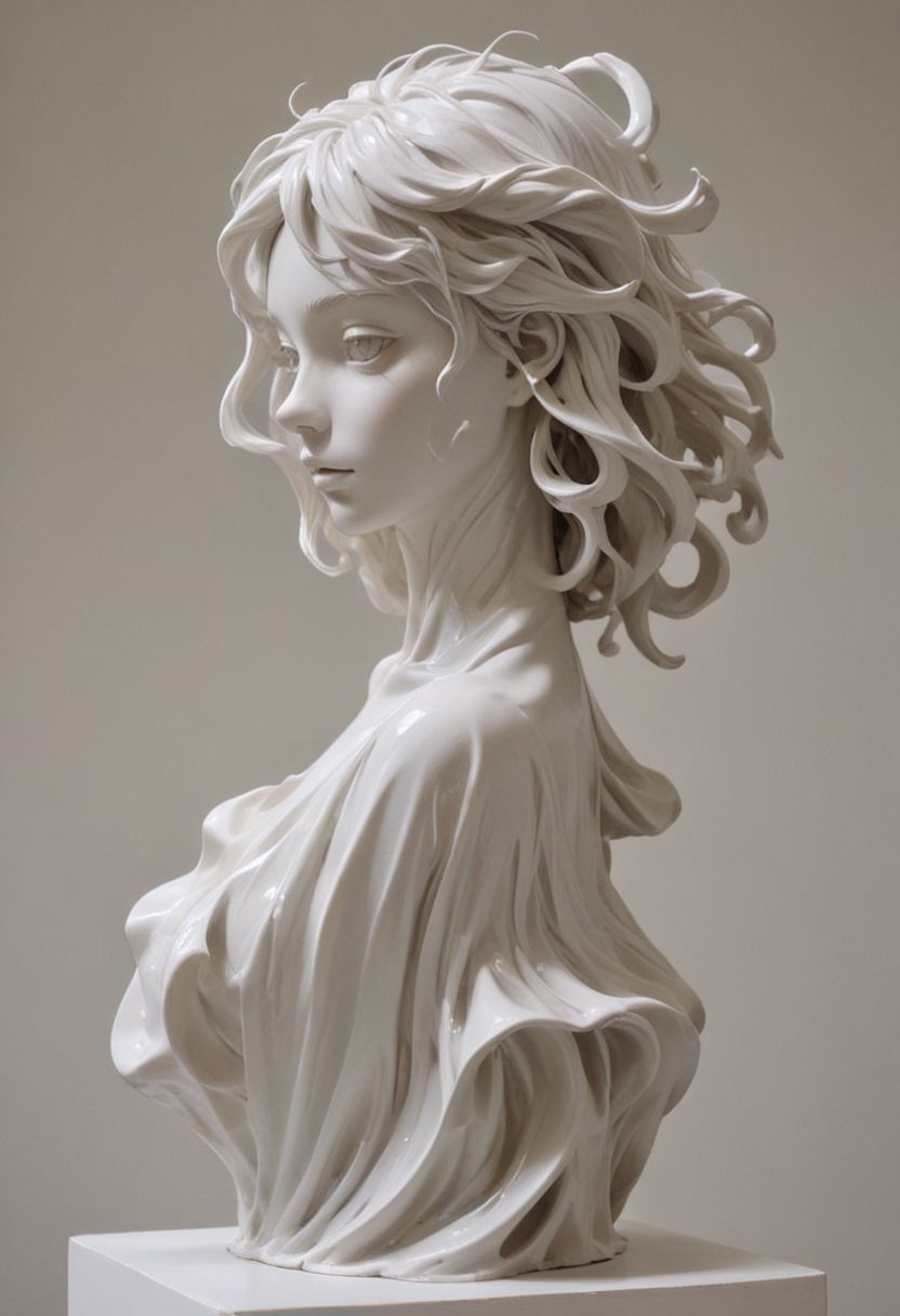 AI绘画StableDiffusion带信息样图（civitai.com网站精选）-白色少女雕像