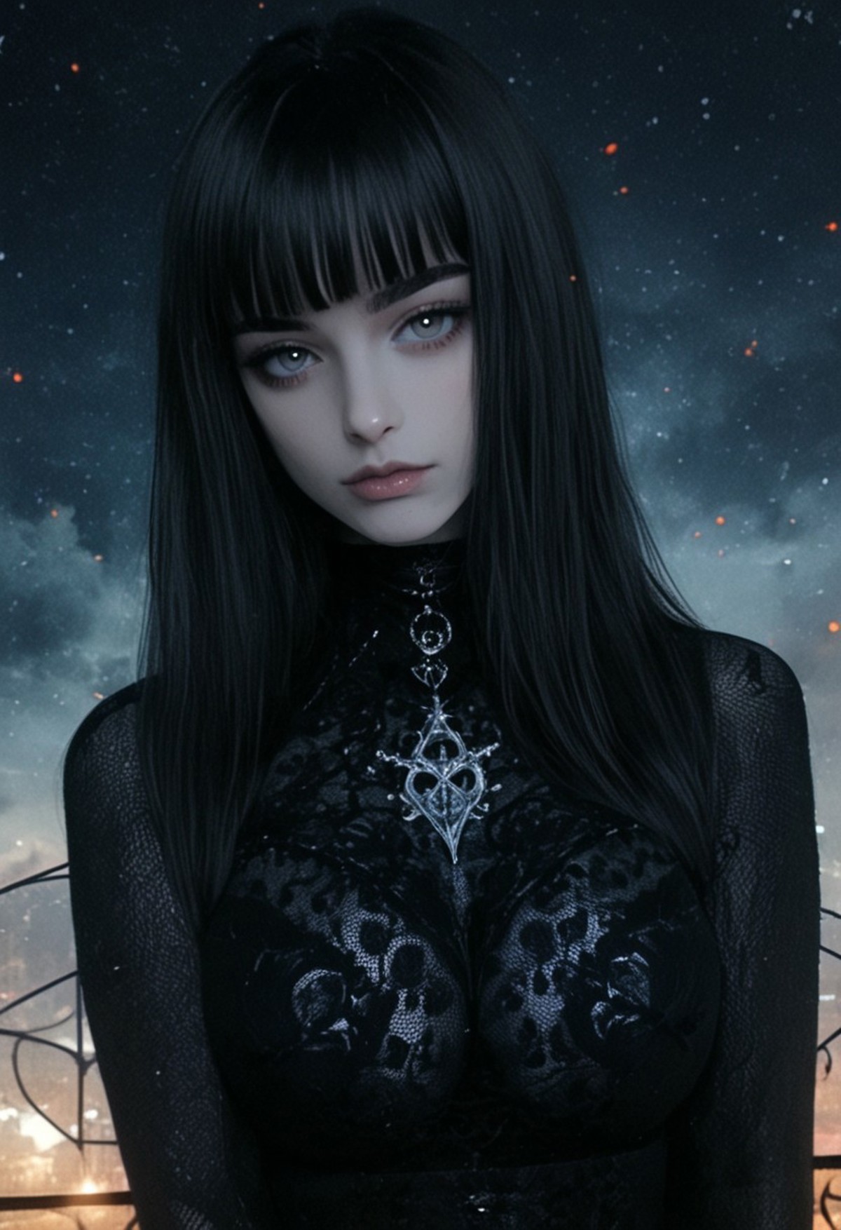 AI绘画StableDiffusion带信息样图（civitai.com网站精选）-黑衣少女
