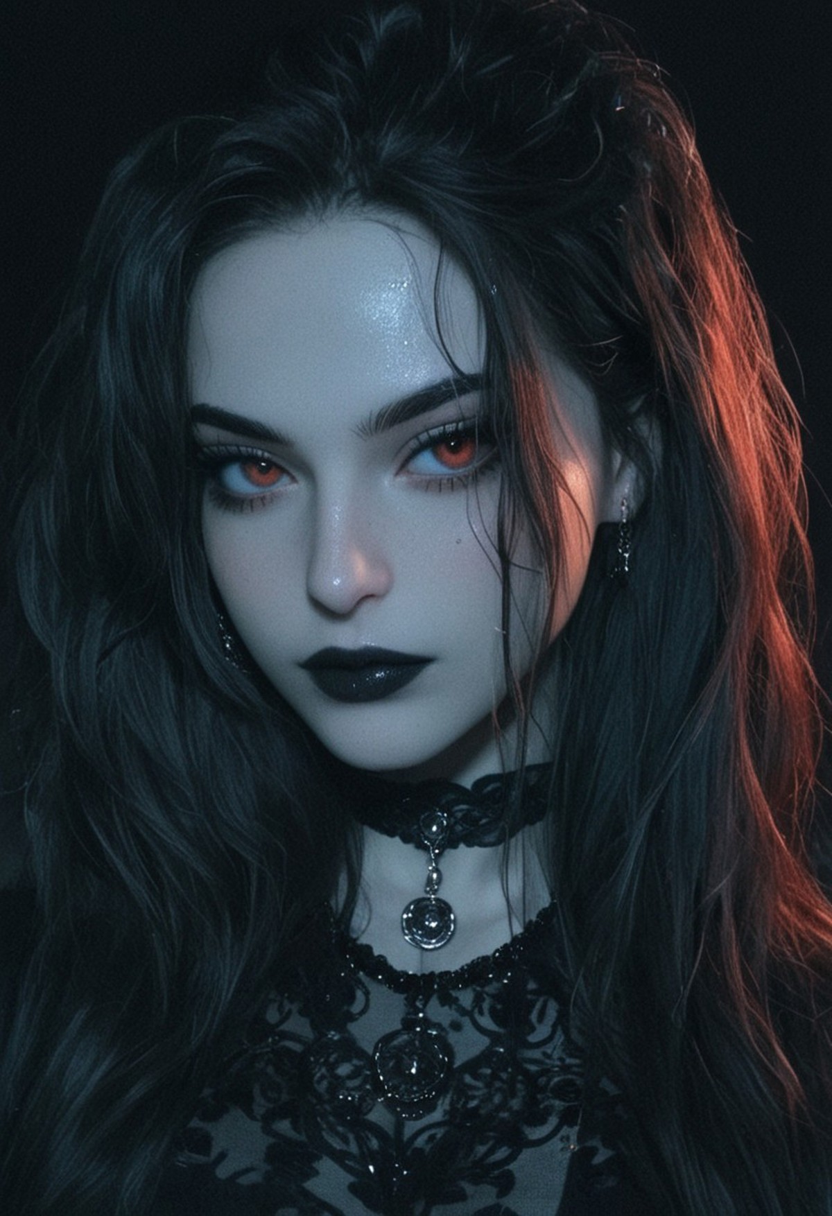 AI绘画StableDiffusion带信息样图（civitai.com网站精选）-黑唇少女