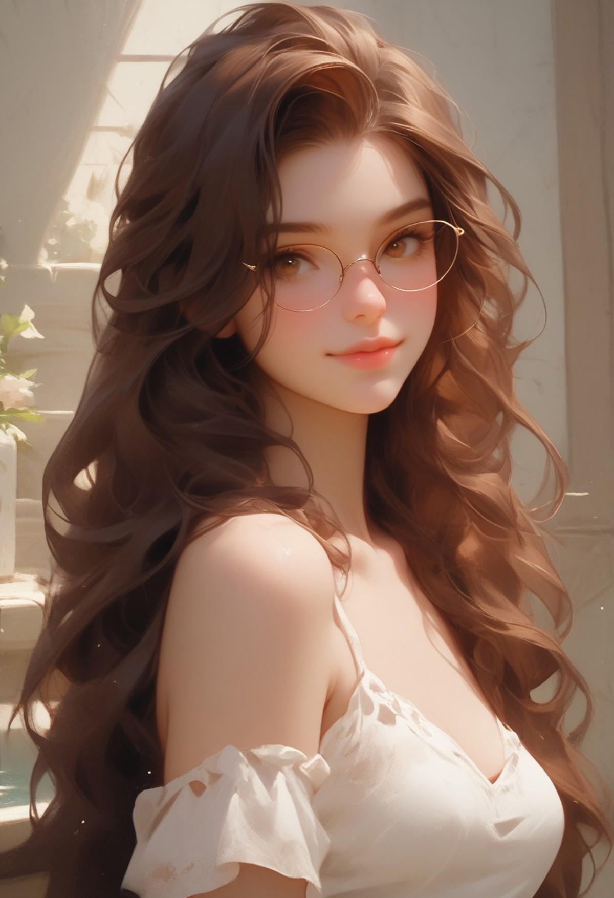 AI绘画StableDiffusion带信息样图（civitai.com网站精选）-温柔眼镜妹