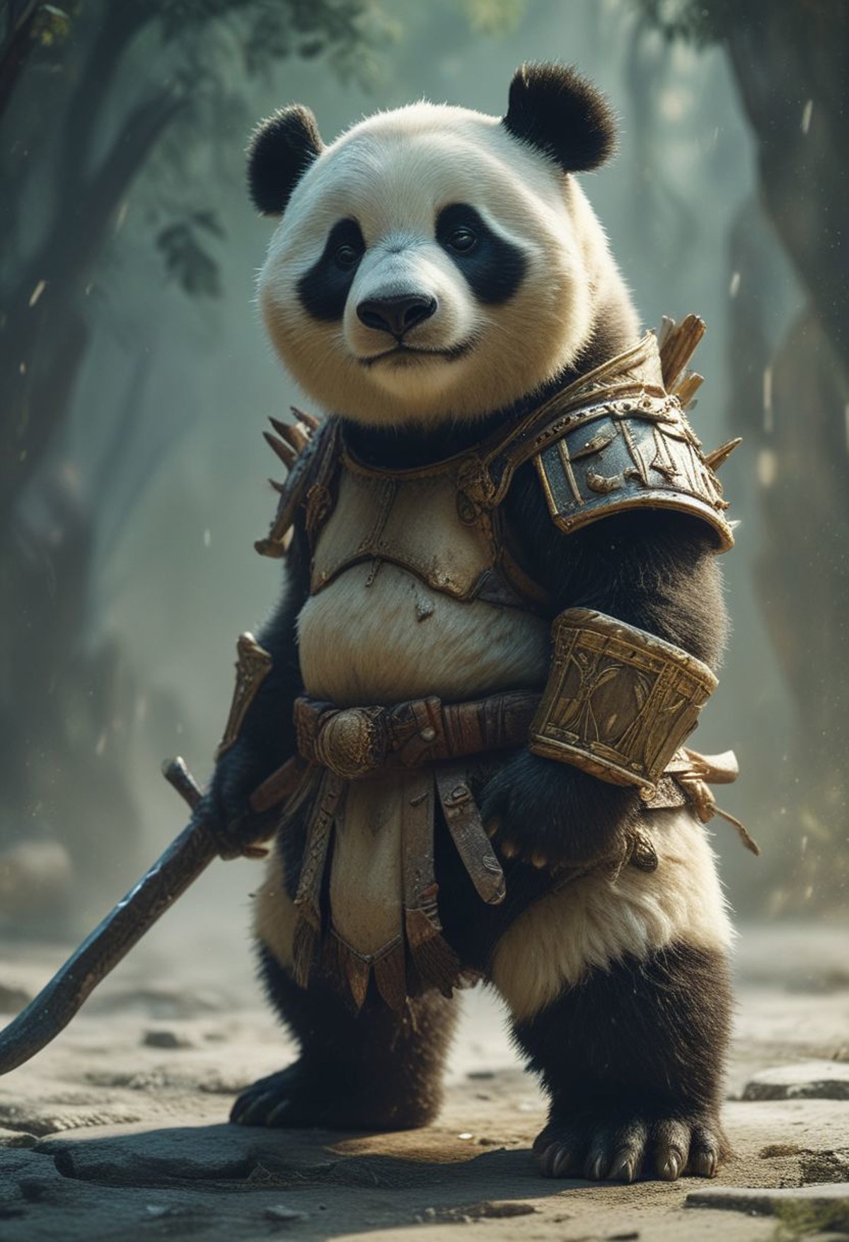 AI绘画StableDiffusion带信息样图（civitai.com网站精选）-可爱的熊猫战士