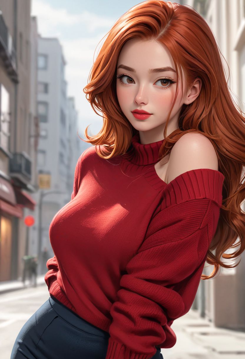 AI绘画StableDiffusion带信息样图（civitai.com网站精选）-红衣红发少女
