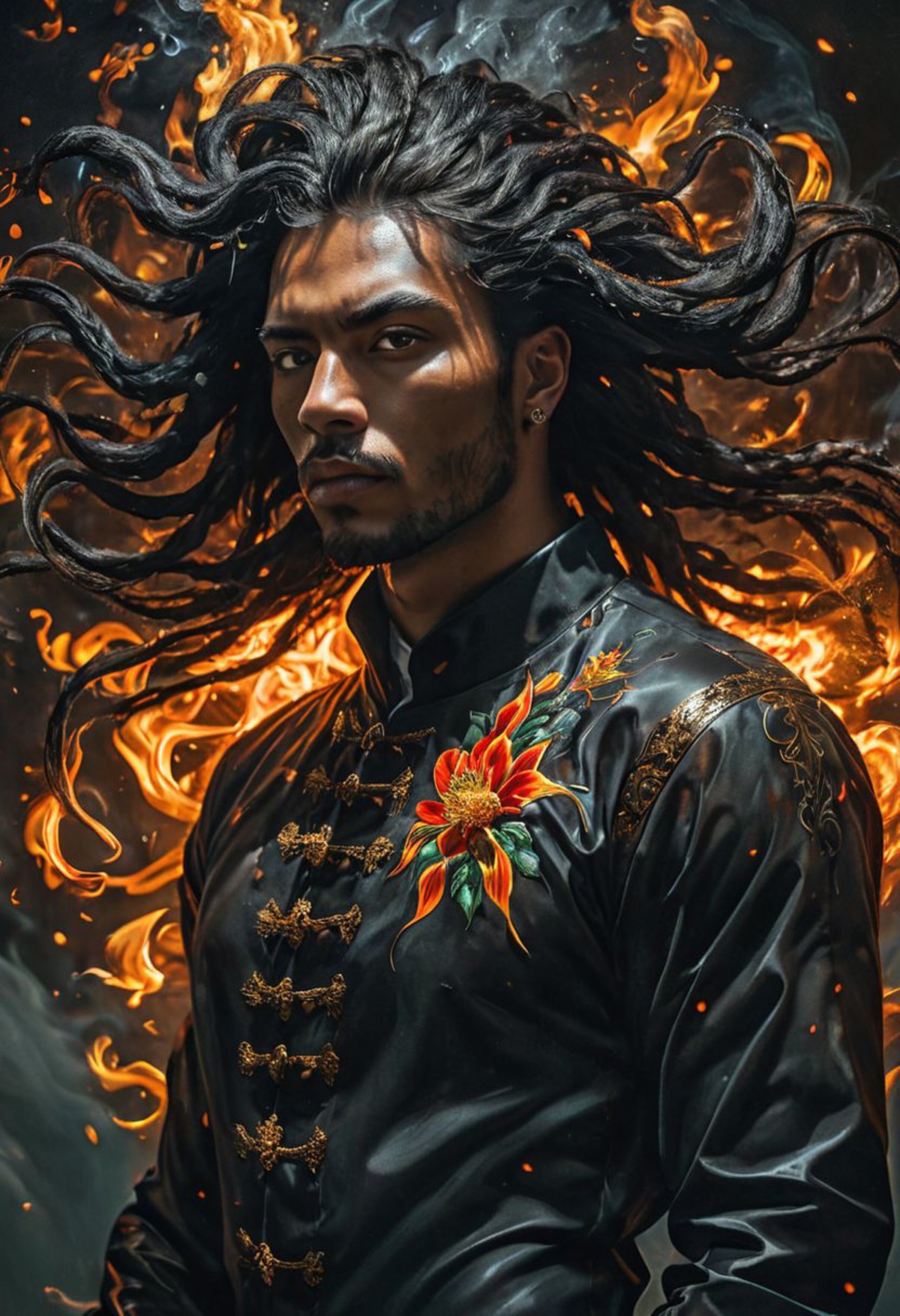 AI绘画StableDiffusion带信息样图（civitai.com网站精选）-唐装脏辫男
