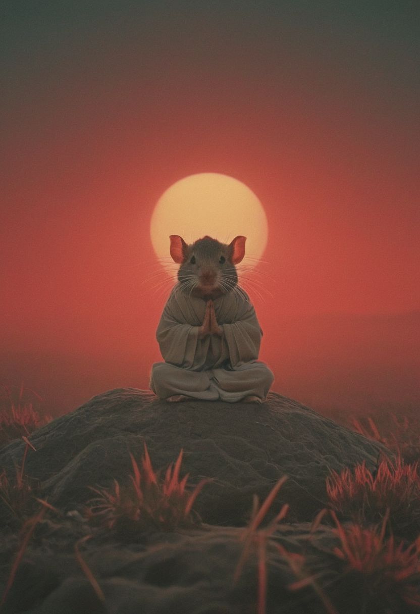 AI绘画StableDiffusion带信息样图（civitai.com网站精选）-冥想打坐的小老鼠