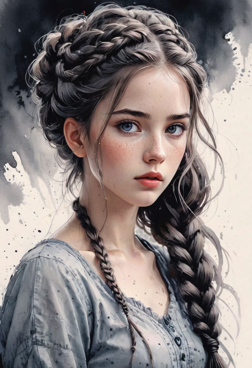 AI绘画StableDiffusion带信息样图（civitai.com网站精选）-盘发的少女