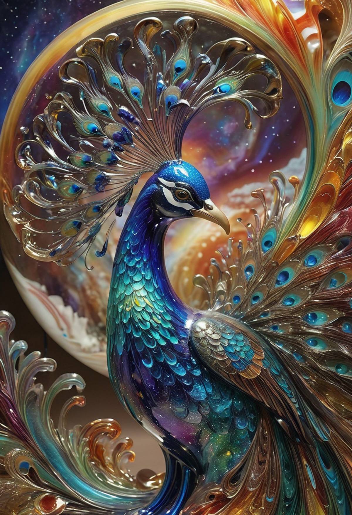 AI绘画StableDiffusion带信息样图（civitai.com网站精选）-琉璃孔雀