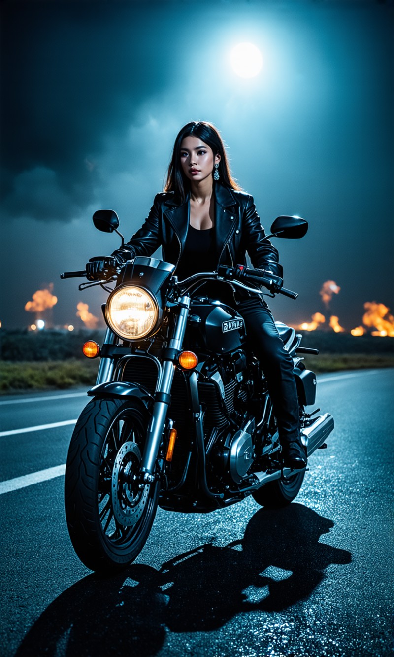 AI绘画StableDiffusion带信息样图（civitai.com网站精选）-骑摩托的女骑士