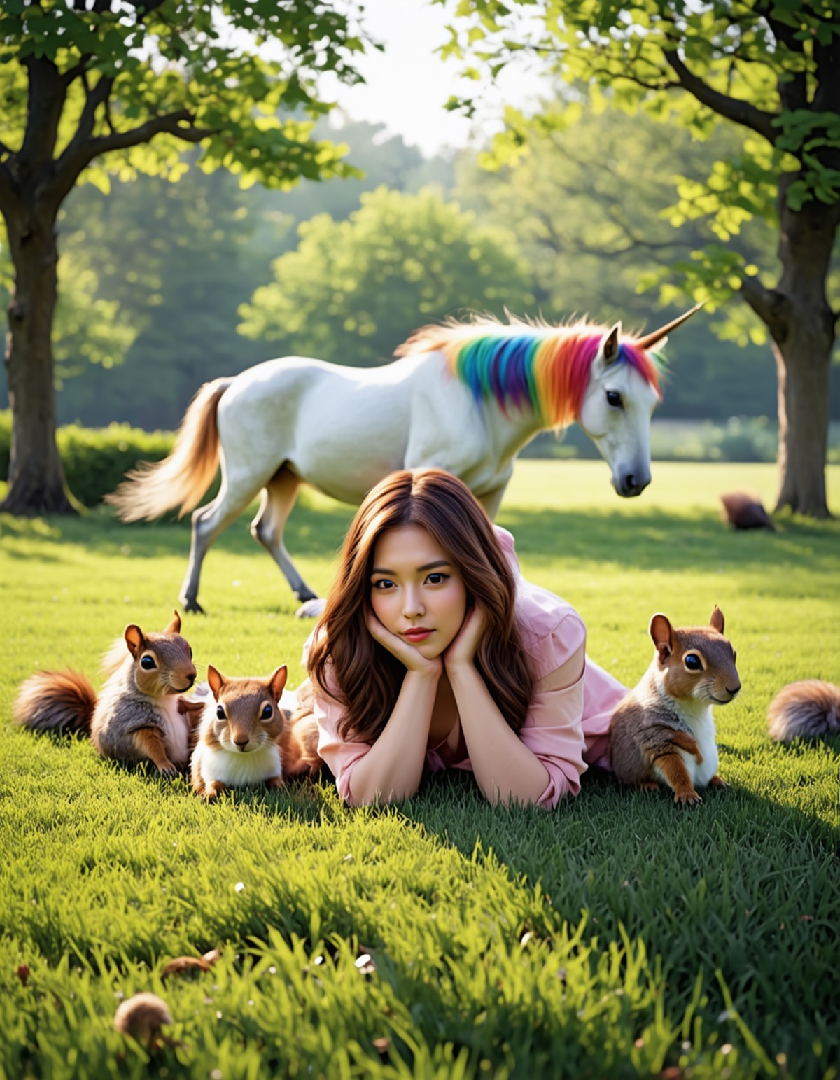 AI绘画StableDiffusion带信息样图（civitai.com网站精选）-女孩与小松鼠