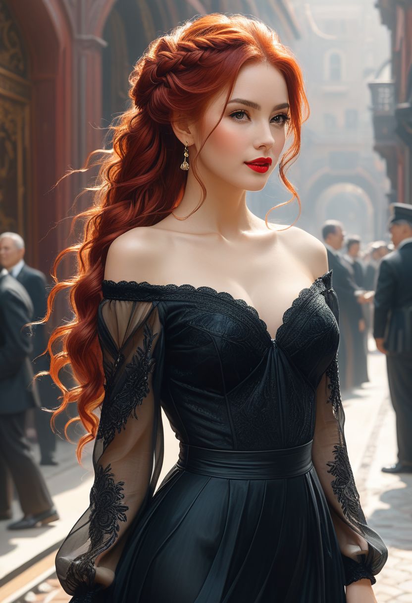 AI绘画StableDiffusion带信息样图（civitai.com网站精选）-红发少妇