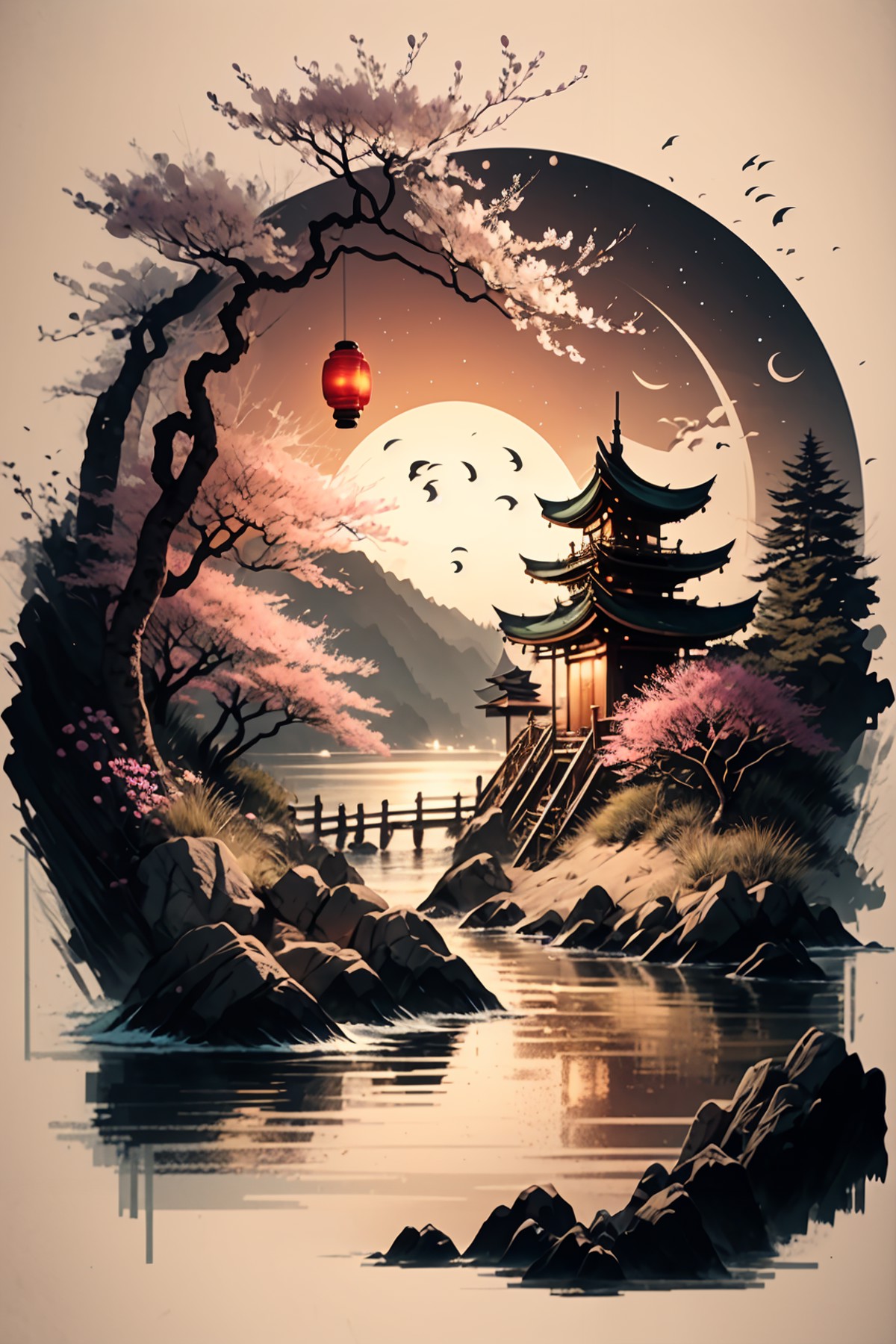 AI绘画StableDiffusion带信息样图（civitai.com网站精选）-中式园林美学