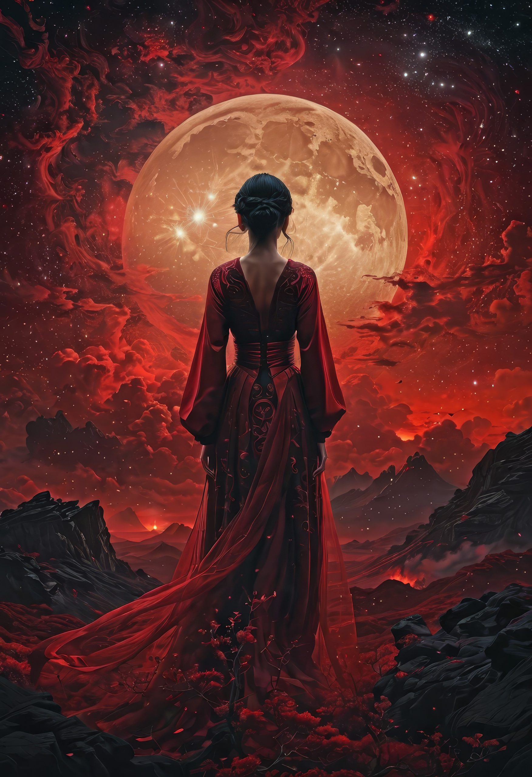 AI绘画StableDiffusion带信息样图（civitai.com网站精选）-红衣少女