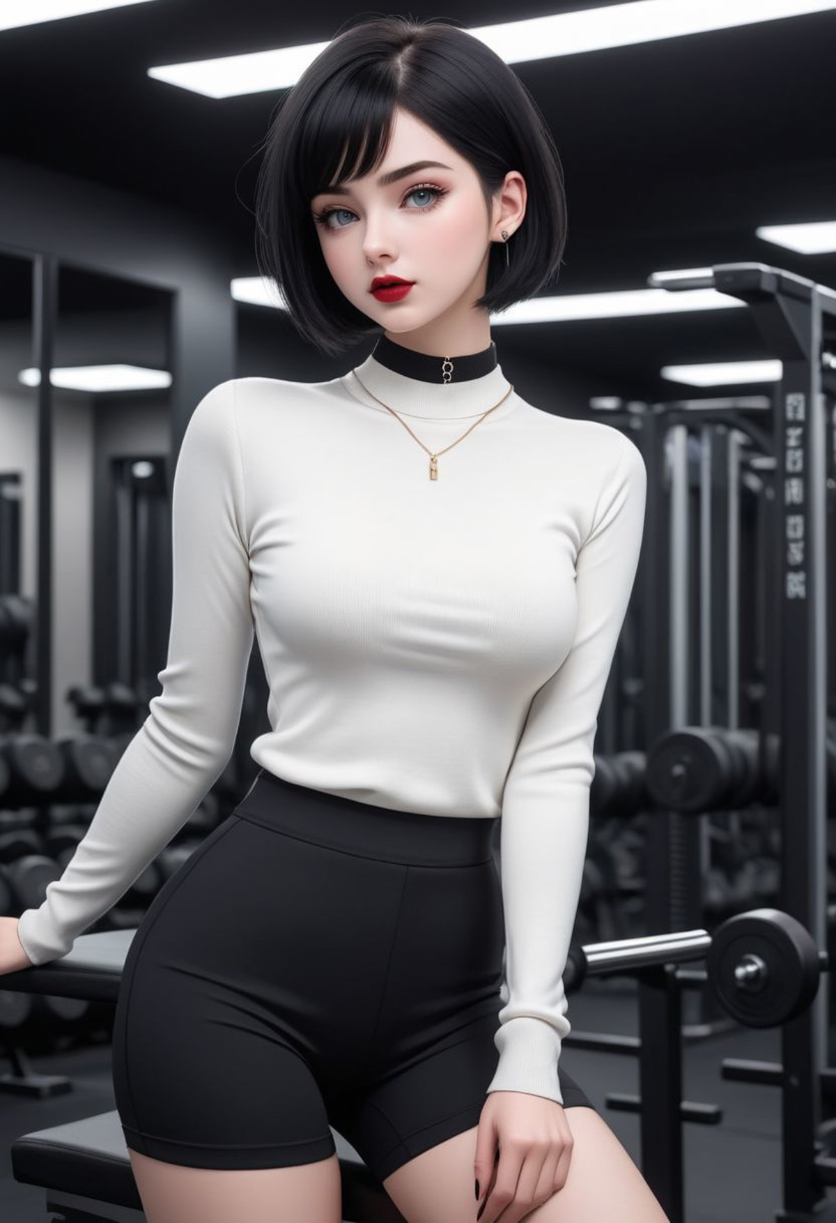 AI绘画StableDiffusion带信息样图（civitai.com网站精选）-白色线衣甜妹