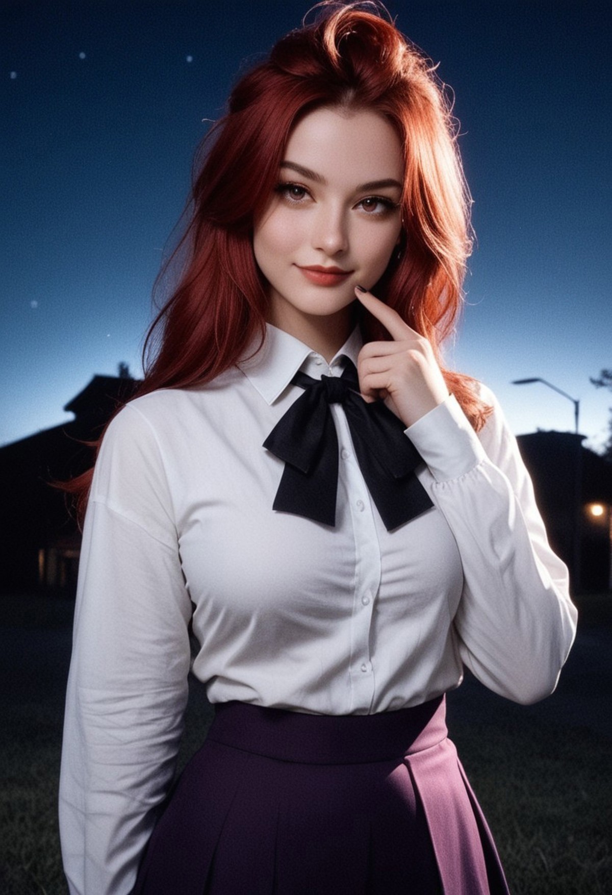 AI绘画StableDiffusion带信息样图（civitai.com网站精选）-白衬衣少女
