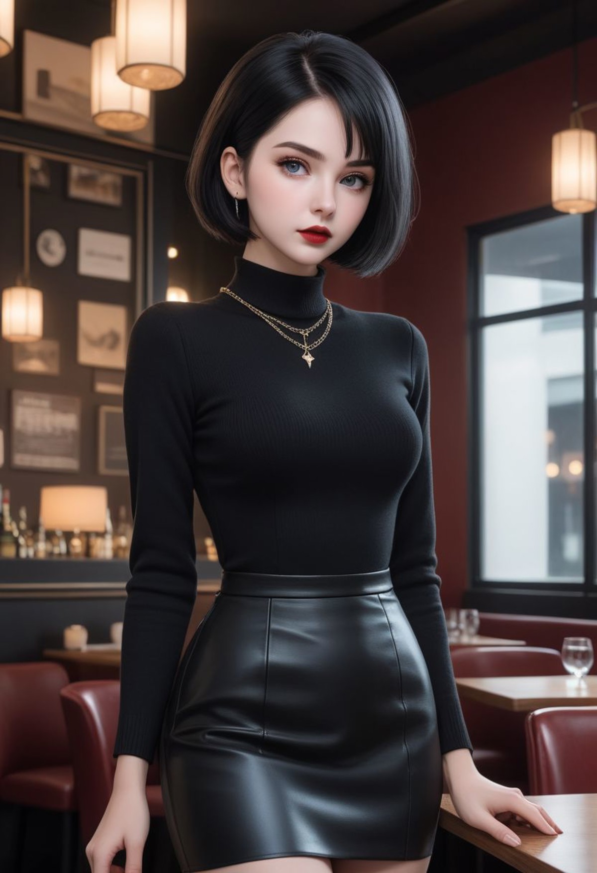 AI绘画StableDiffusion带信息样图（civitai.com网站精选）-黑衣黑发美少女