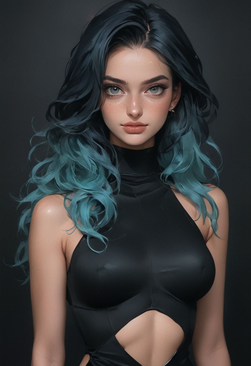 AI绘画StableDiffusion带信息样图（civitai.com网站精选）-蓝发少女