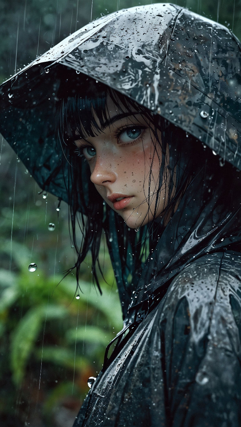 AI绘画StableDiffusion带信息样图（civitai.com网站精选）-雨中的少女