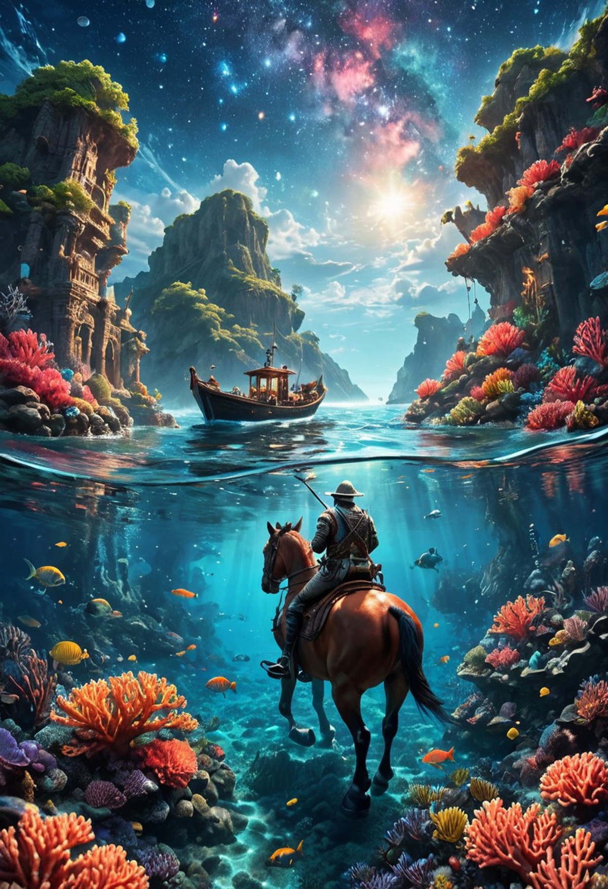 AI绘画StableDiffusion带信息样图（civitai.com网站精选）-星空下的海底骑士