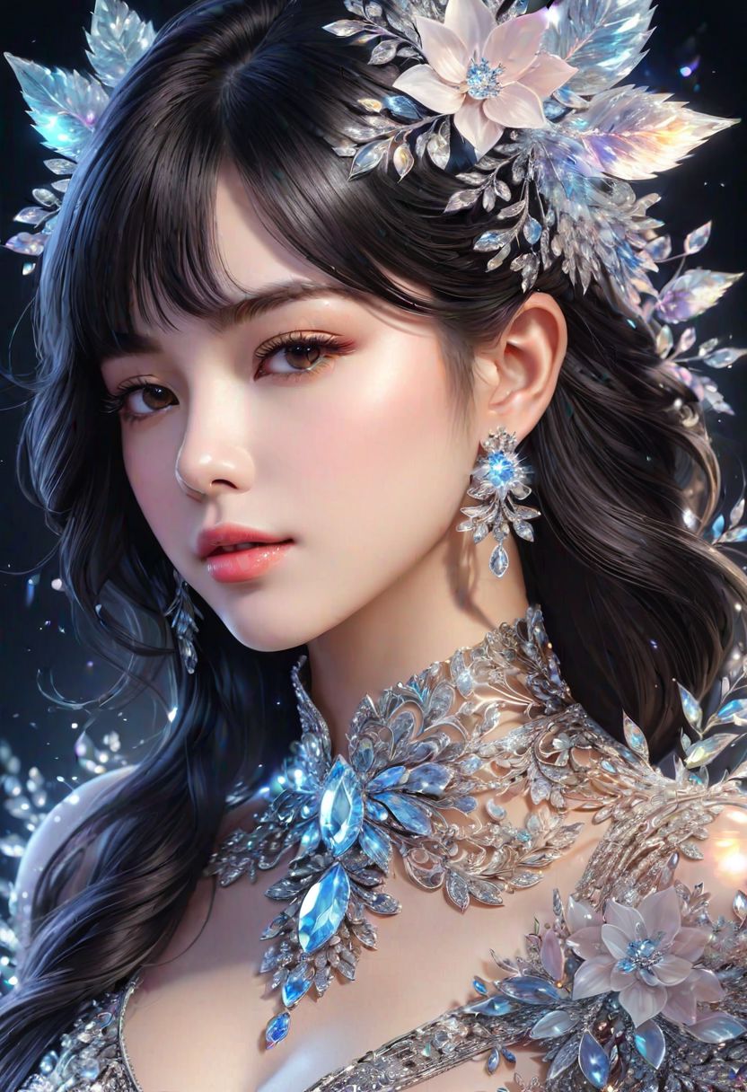 AI绘画StableDiffusion带信息样图（civitai.com网站精选）-美少女的水晶头饰和服饰