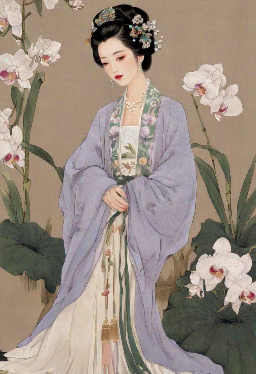 AI绘画StableDiffusion带信息样图（civitai.com网站精选）-仕女工笔画