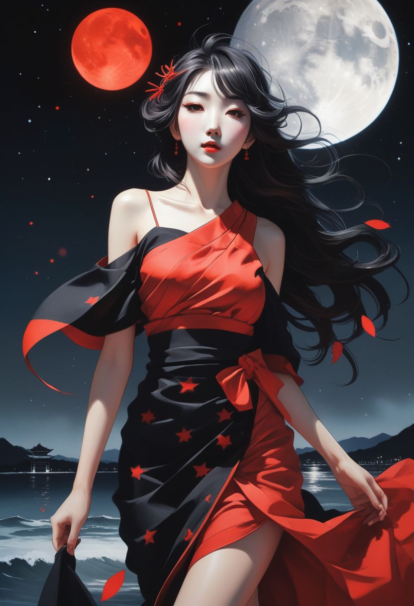 AI绘画StableDiffusion带信息样图（civitai.com网站精选）-穿着新中式汉服的美少女