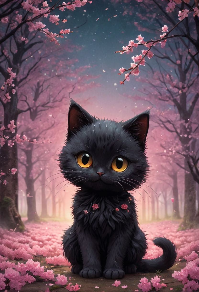 AI绘画StableDiffusion带信息样图（civitai.com网站精选）-可爱的小黑猫