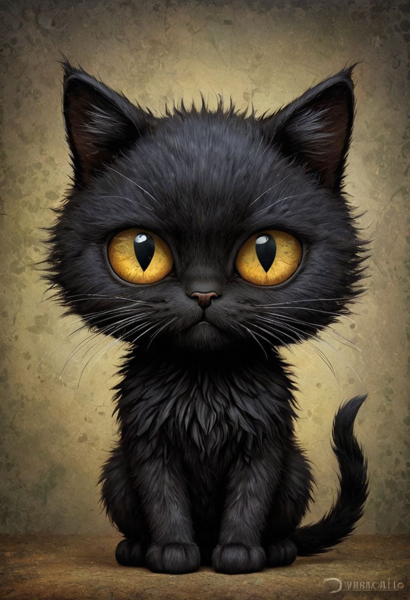 AI绘画StableDiffusion带信息样图（civitai.com网站精选）-小黑猫大头照